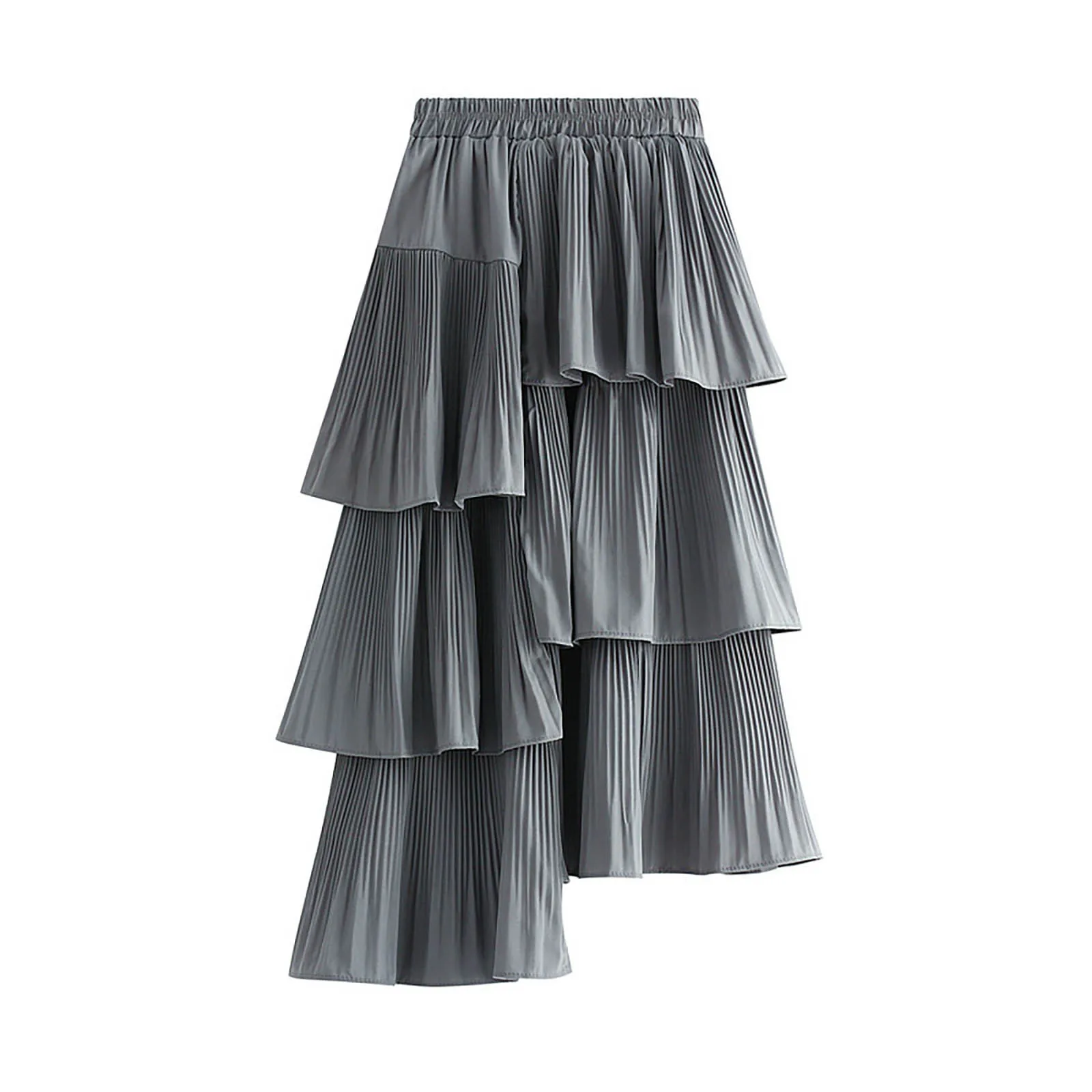 

Women'S Retro Half Skirt Large Size Skirt Solid Color Asymmetrical Cake Skirt A-Line High Waist Long Skirt Kawaii Skirts юбка