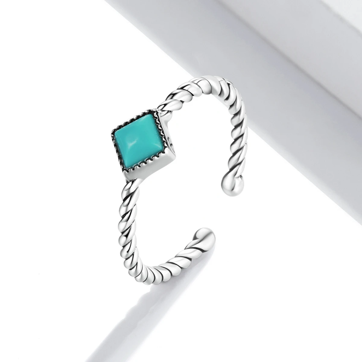 

Trendy Blue Zircon Ring 925 Sterling Silver Geometric Simple Style Design Open Ring Ring Women Vintage Jewelry Party Favors