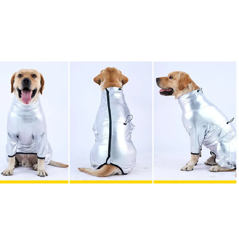 Unique Silver Color Raincoat For Dogs