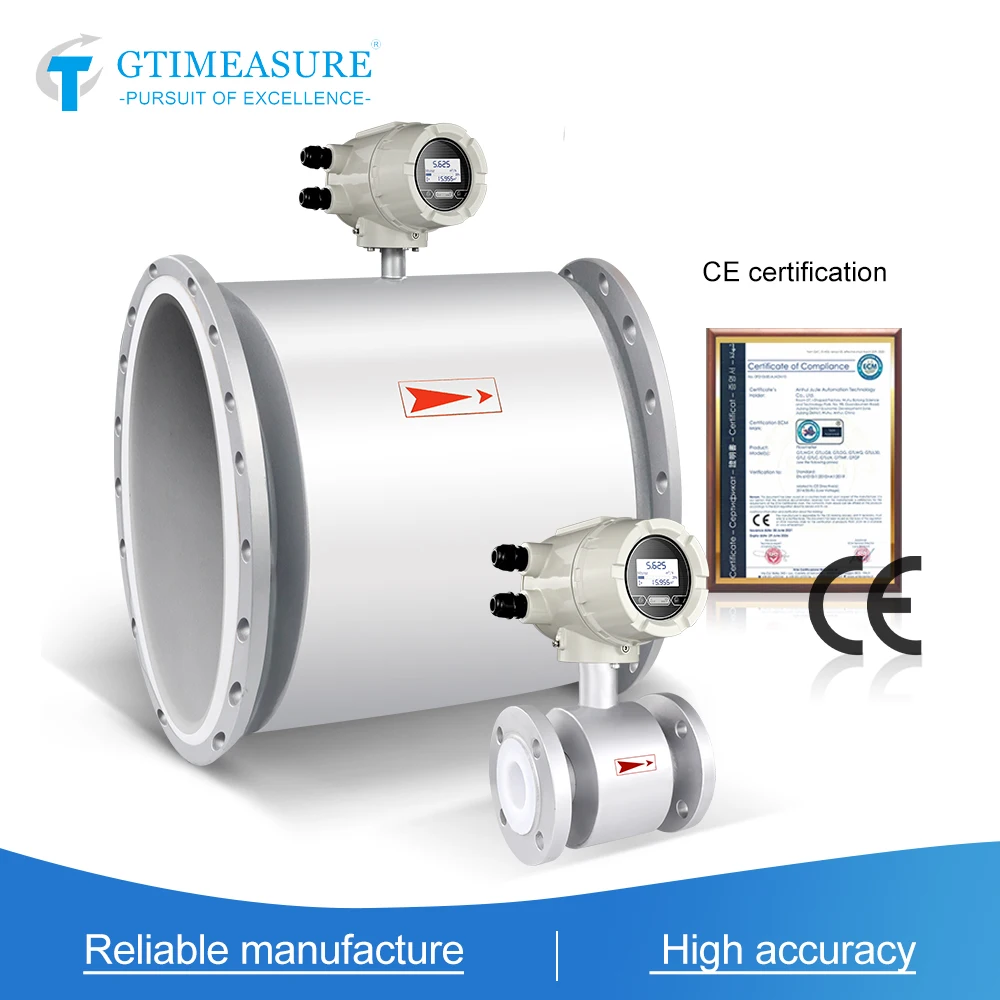 Electromagnetic Flow Meter for Juice Milk Beer Sewage Waste Water, Electronic Integrated Flow Meter, 4-20mA, 0.5% High Accuracy