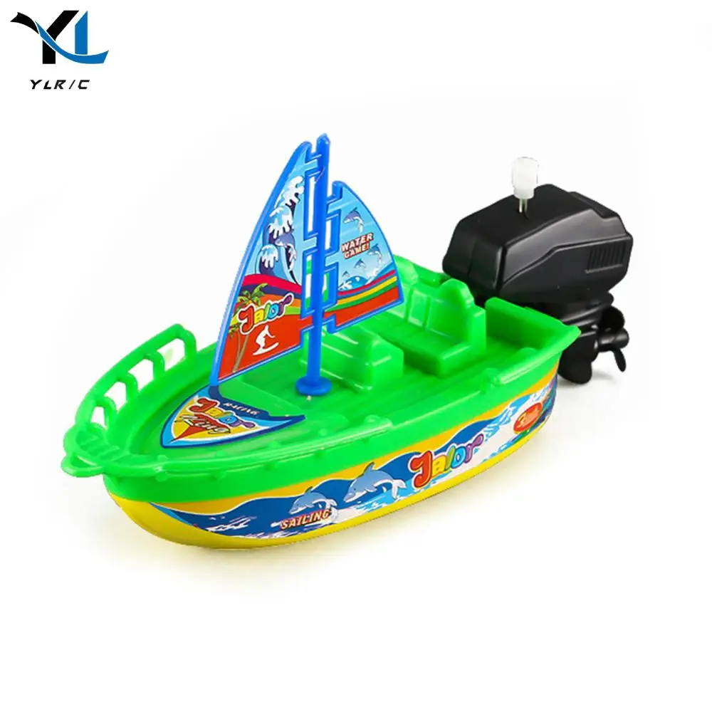 Interactive Water Spray Beach Toy Speed Boat Ship Toys Float Water Classic Winding Clockwork Boy Shower Bath Toy 5