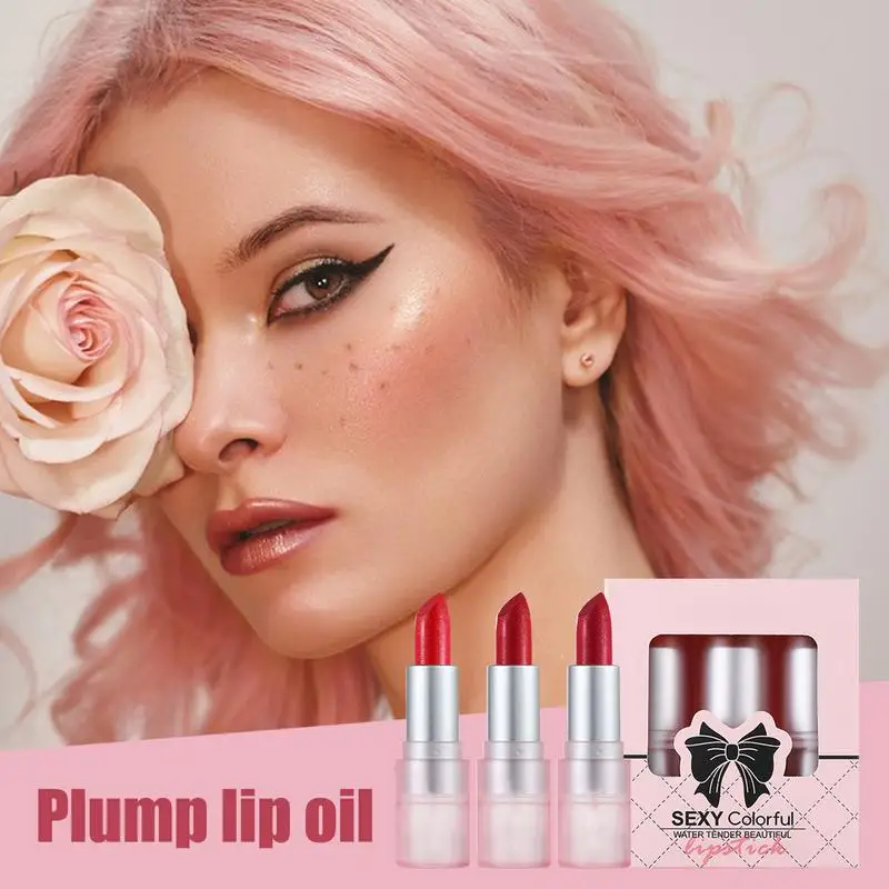 

Glitter Balm For Lips 3PCS Moisturizing Women Lipstick Set Portable Lip Care Product Valentine's Day Gift Cute Lip Balm For girl