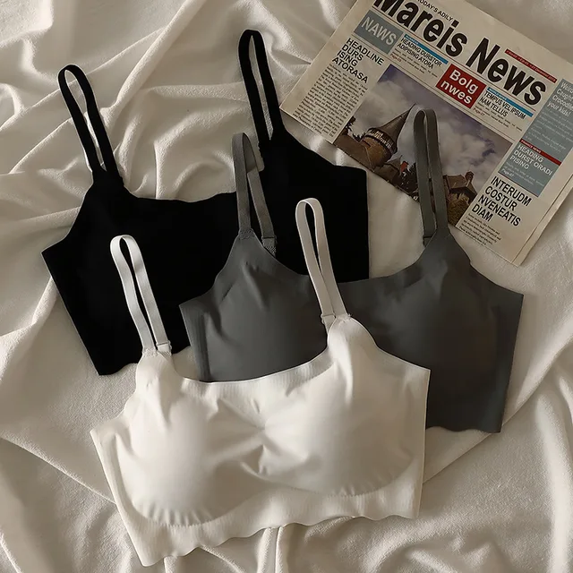 Soutien-gorge sans couture pour femmes, sous-vêtements Ice InjglaPush Up, lingerie, haut de nuit, bralette rembourrée, sans anneau en acier 1