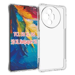 Clear Airbag Silicone TPU Bumper Shockproof Phone Case - Matte Soft Back Cover for TCL 50 XL Nxtpaper (Airbag Clear Case)