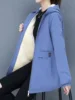 Sli Thiened Fce Women's Coat Autumn Winter New Arrival Casual Mom Clothes Long Sve Hooded Mid-Length Polyester Fiber