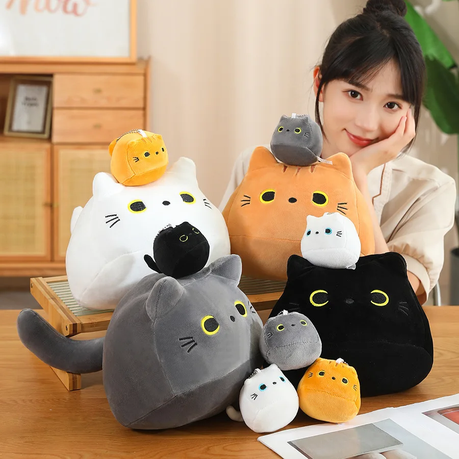 Kyduu Kat Zwart Zacht Knuffeldier Kussen Pluche Pop, Knuffel Kyduu Kat Zwart Zacht Knuffeldier Kussen Pluche Pop, Knuffel