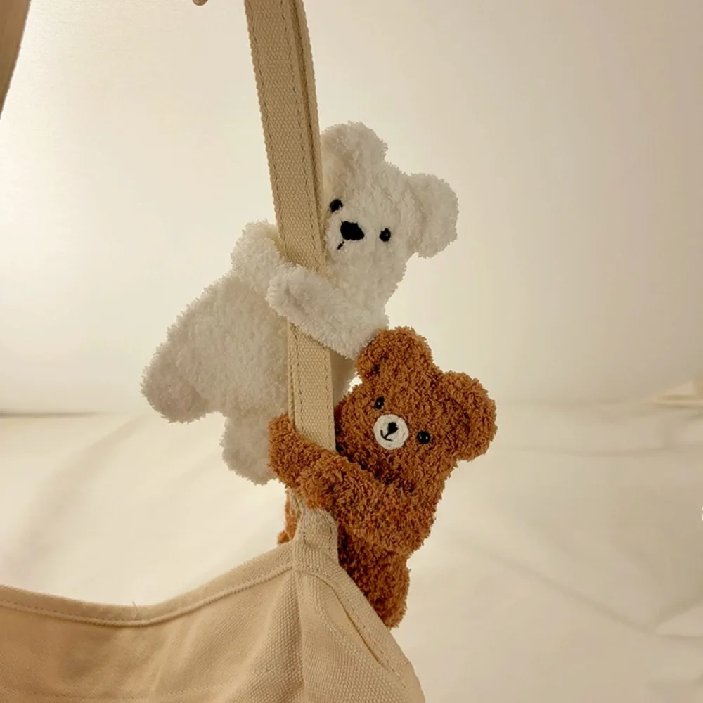 Little Bear Earphone Storage Bags Handmade Woven Homemade Plush Thread Crochet Cute Teddy Bear Bluetooth Headset Bag Pendants