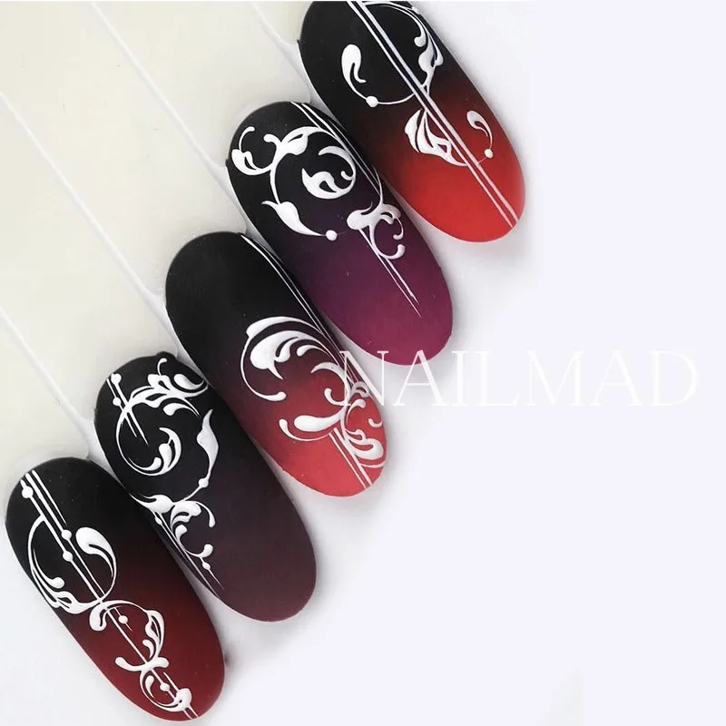 1 Sheet Russian Vines 3D Nail Art Stickers Black arabessque Nail Stickers Decals Adhesive Sticker Tattoo Slides