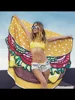 150cm Artificial Donut Hamburger Pizza Print Beach Mat Picnic Camping Mat Round Sandbeach Towel Picnic Mat Beach Throw Rug 6