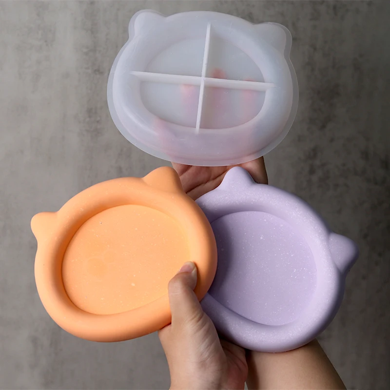 Saucer Tray Plaster Silicone Mold DIY Heart Cat Flower Shape Jewelry Storage Box Epoxy Mould Craft Making Molds Home Decoration