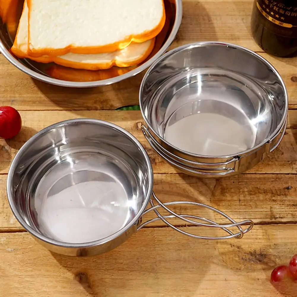 

2 шт./набор, складные чаши из нержавеющей стали, 500/650 мл