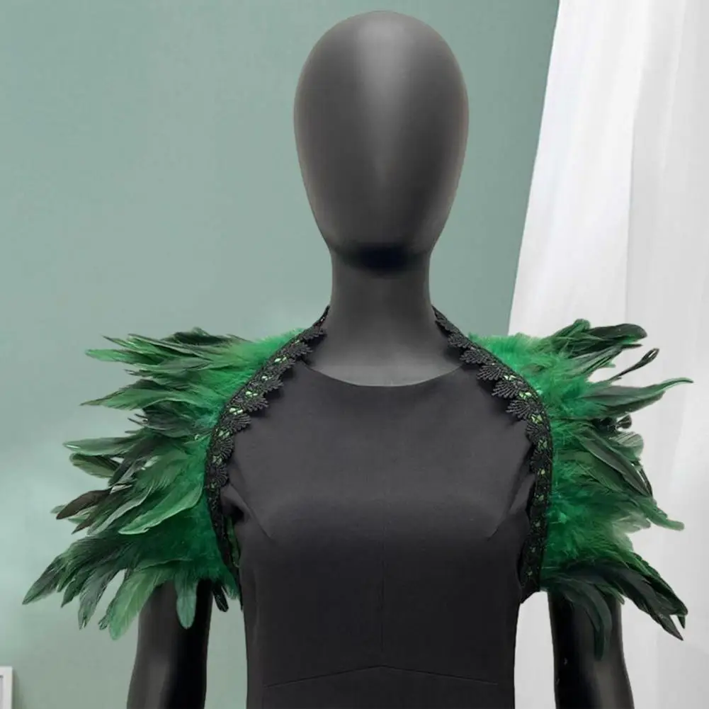 

Feather Shawl Cosplay Feather Shrug Shawl Soft Lace Shoulder Wrap Cape for Stage Performance Party Costume Adjustable Dancer