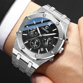 CHENXI Fashion Business Mens Watches Top Luxury Brand Quartz Watch Men Stainless Steel Waterproof Wristwatch Relogio Masculino 1