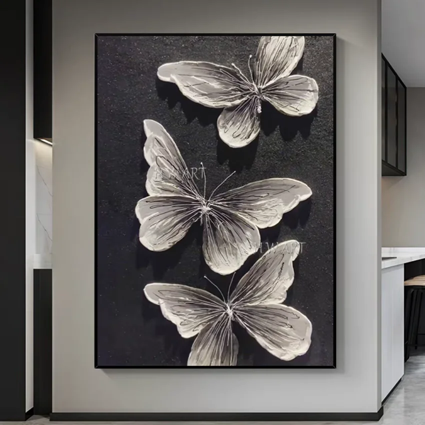 100% Hand-painted Butterfly Flowers Picture, Acrylic Knife Oil Paintings On Canvas, Bedroom Decor, Unframed Abstract Art Wall 100% Hand-painted Butterfly Flowers Picture, Acrylic Knife Oil Paintings On Canvas, Bedroom Decor, Unframed Abstract Art Wall
