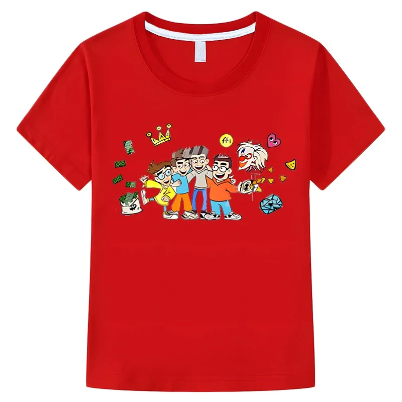 Camisetas de manga corta de algodón para niños y niñas, ropa de verano de una pieza con estampado de Merch A4, y2k
