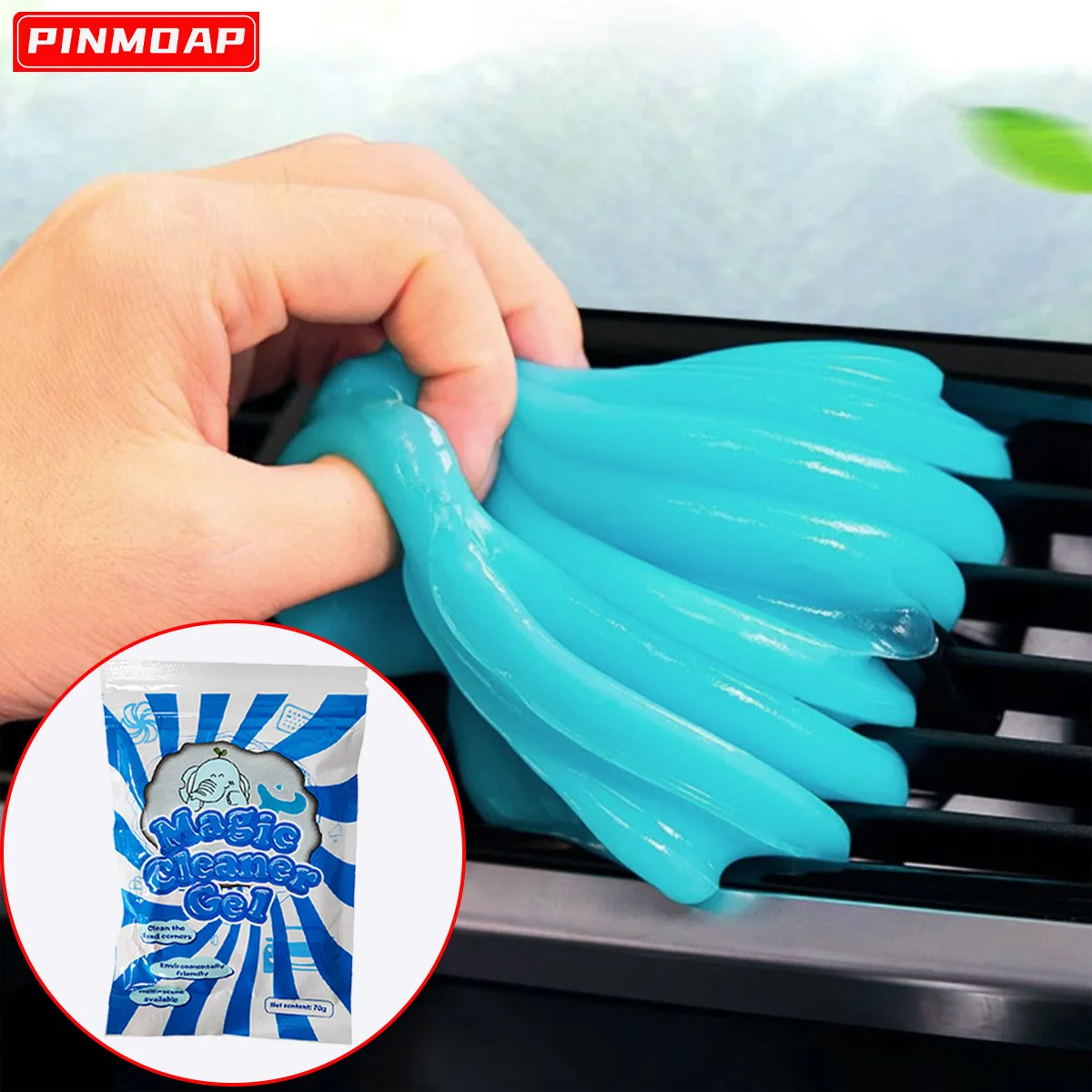 Car Cleaning Gel Details Cleaning Magic Clay Reusable Keyboard Car Vent Dedusting Gel Multi-Purpose Dirt Clay 1PC 70g