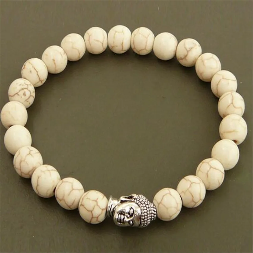 

Браслет с драгоценными камнями Howlite Mala, 8 мм, 7,5 дюйма, модный браслет для подростков, уникальное минималистичное ежедневное искусственное Современное украшение