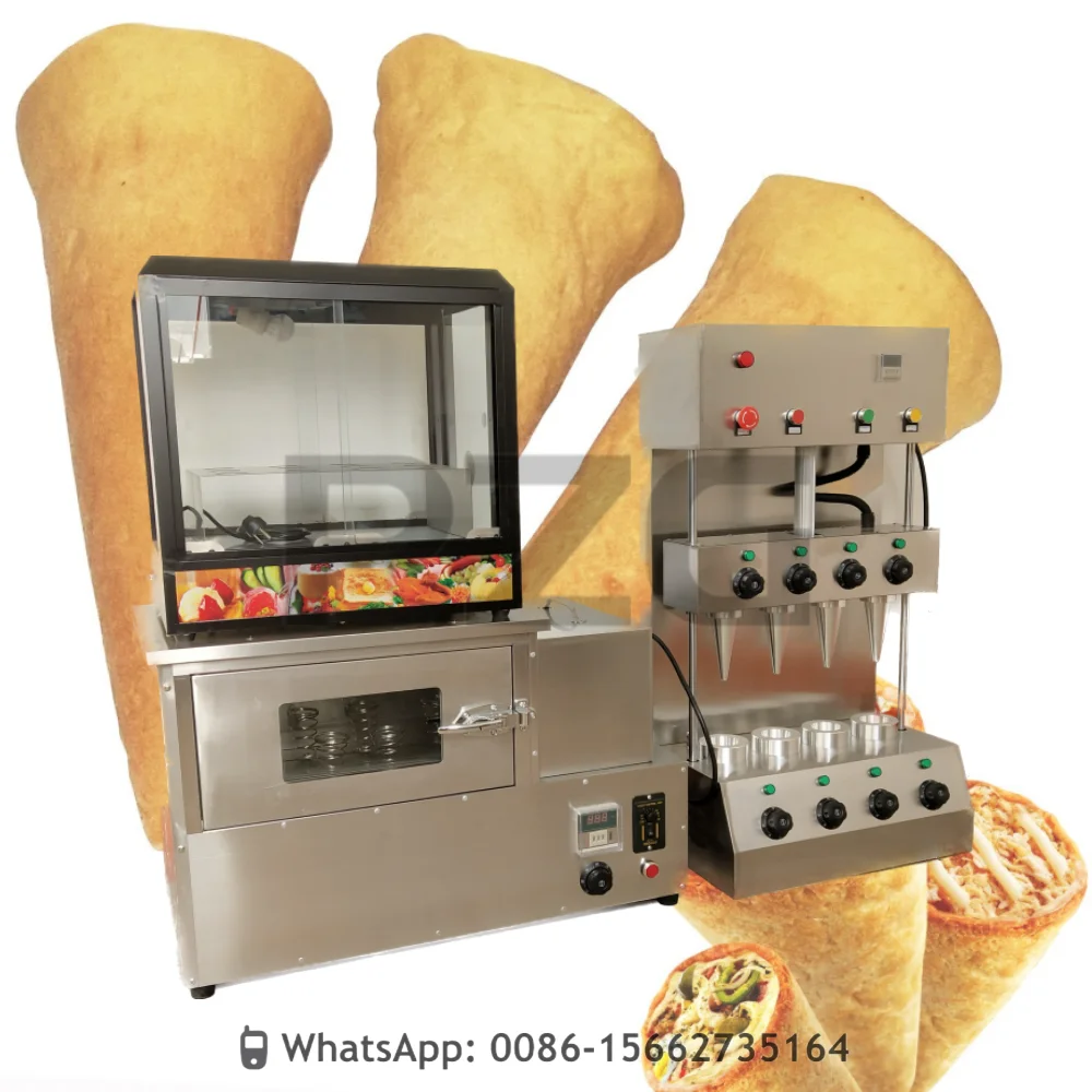 4 Heads Pizza Cone Maker Electric 110v 220v Pizza Cone Machine Stainless Steel Maker Set