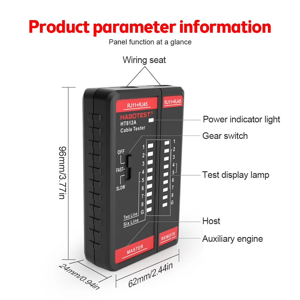 Cable Lan Tester Network Cable Tester RJ45 RJ11 RJ12 RJ14 UTP LAN Telephone & Network Line Finder Networking Tool