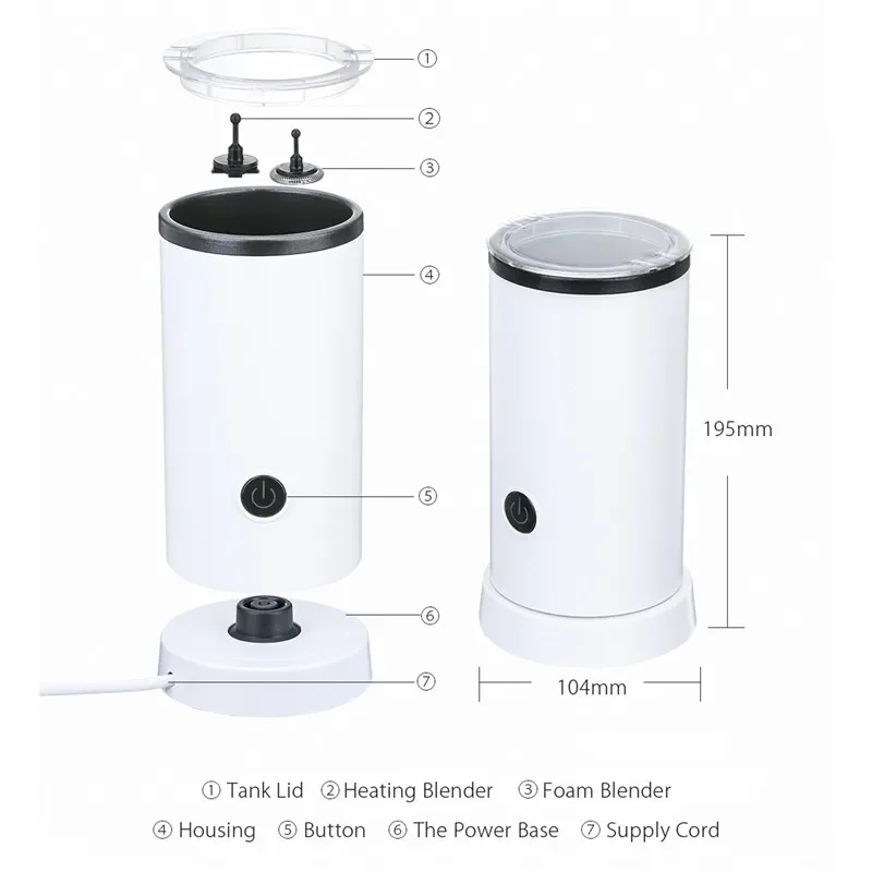 550W Automatic Milk Fast Heating 240ML Stainless Steel Inner Home Foam Maker Electric Milk Frother Machine Warmer 4