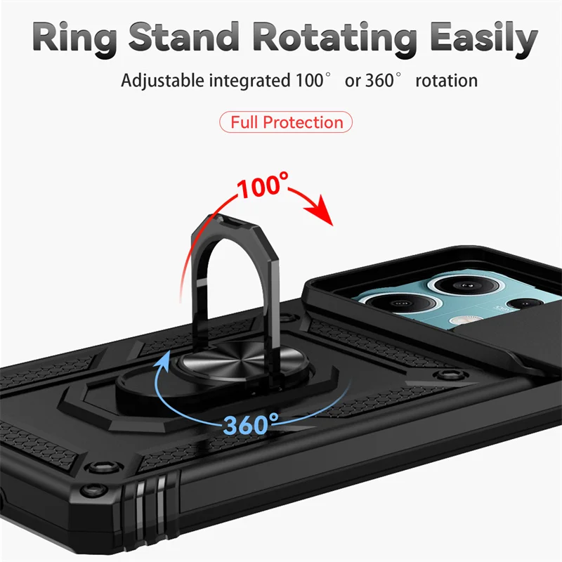 Enhanced Armor Slide Camera Lens Protection Phone Case - Durable Back Cover