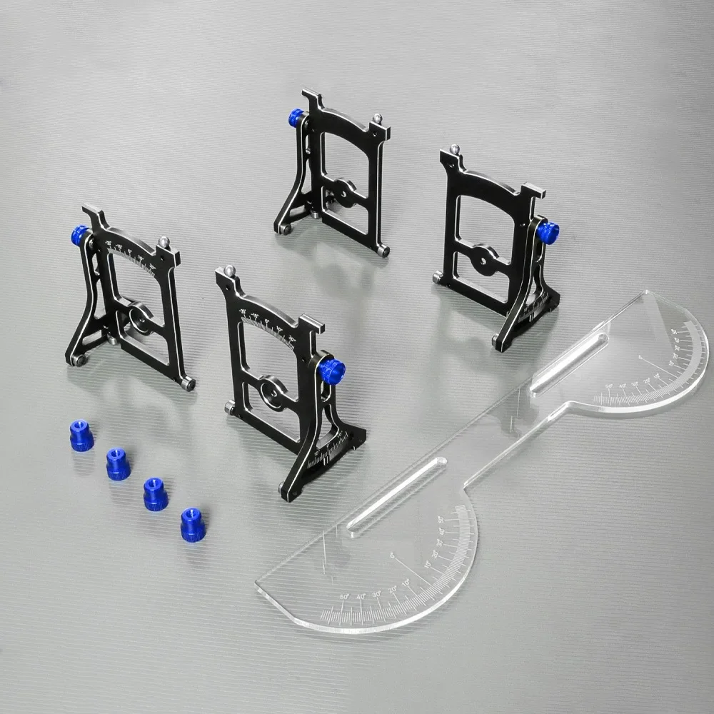 Kit de réglage RC 1/10 en aluminium présenté dans un étui de rangement