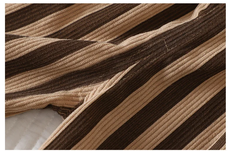 Vintage karierte gestreifte 1-7Y Kinderhose Herbst Cord strukturierte Kleinkind kurze Hose – Detail 14