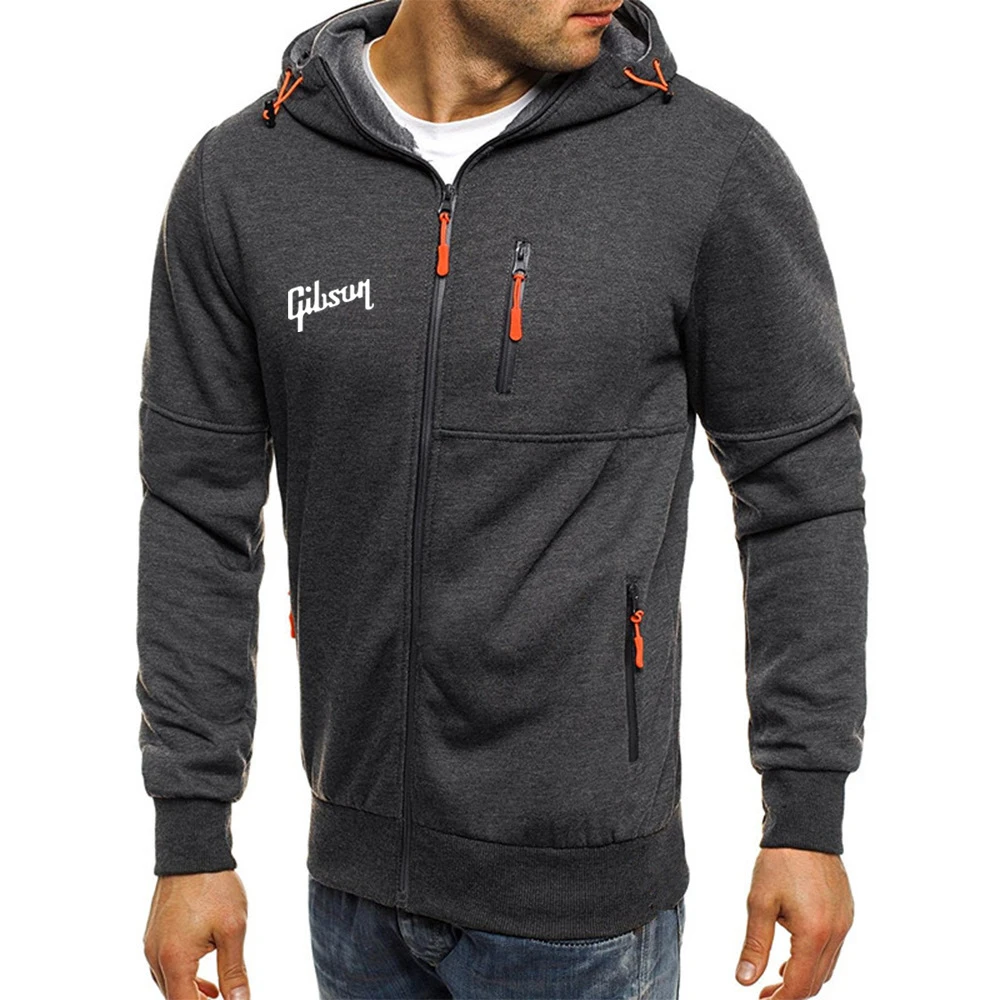 Gibson 2023 Spring and Autumn New Style High street Men Printing Solid color Hoodies Jacket Zipper Sweatshirts coat clothing