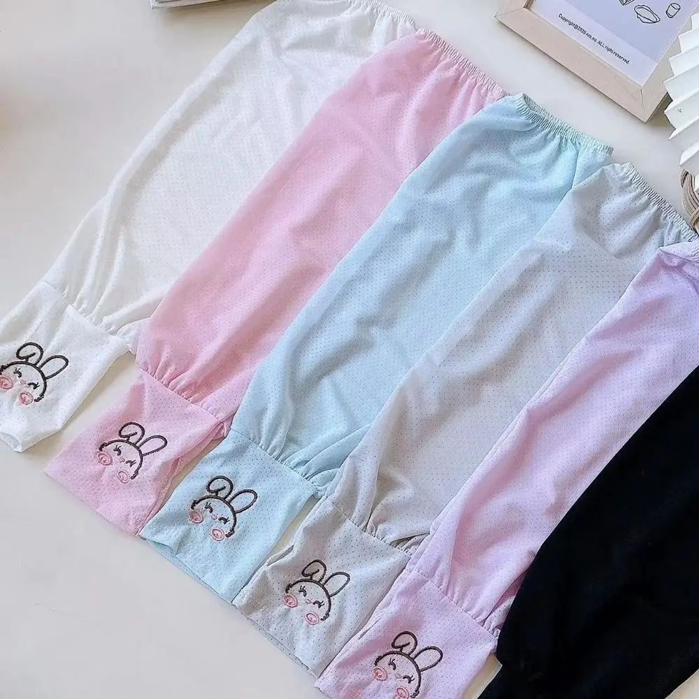 Quick Drying Rabbit Arm Sleeves Breathable Sun Protection Arm Cover Sunscreen Sleeves Thin Anti-UV Ice Silk Sleeves Sports