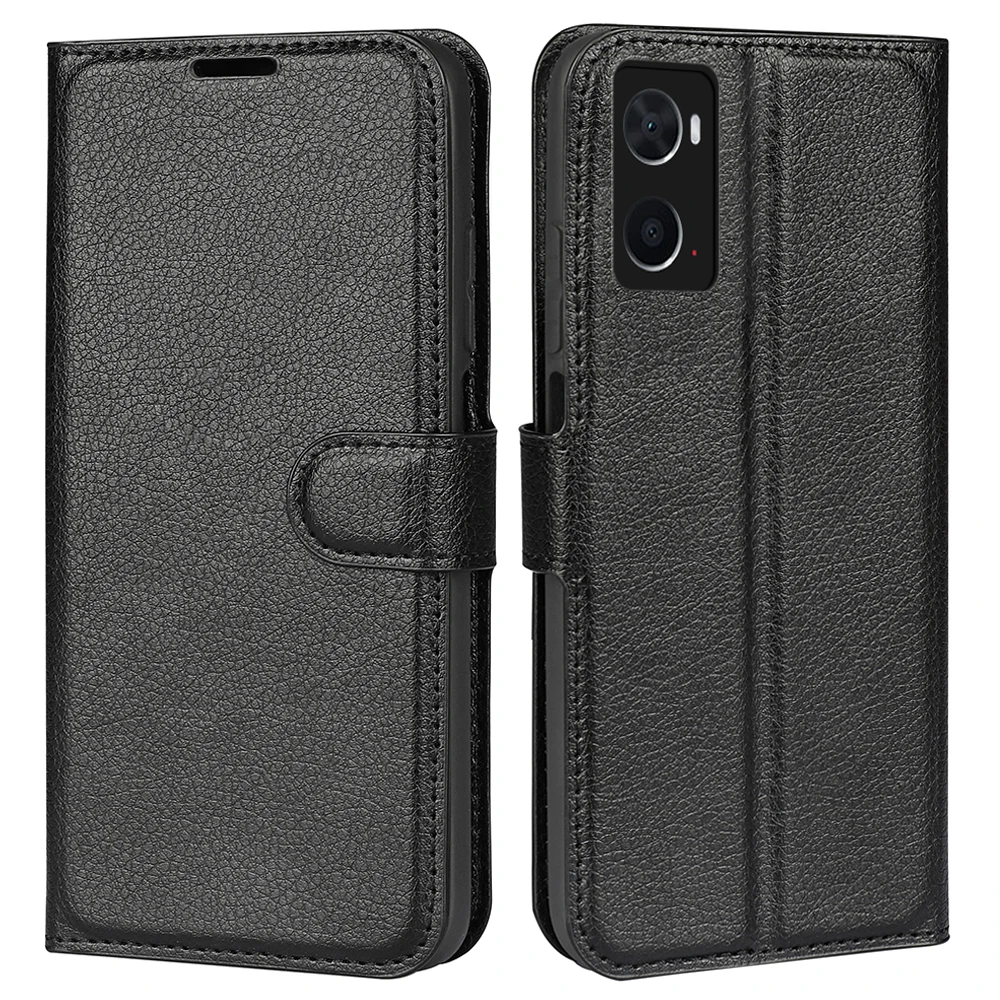 EbestStar Cover Libro Portafoglio Per Oppo A76 Con Vetro Temperato - Pelle PU Nero/Rosso, Slot Carte
