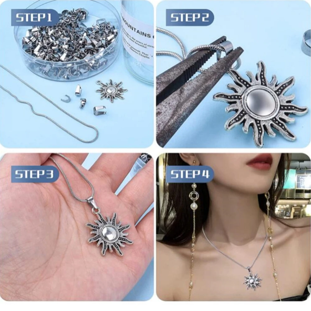 100 Stück Edelstahl-Clip-Anhänger-Verschluss, Melonen-Samen-Schnalle für DIY-Charm-Anschluss, Schmuckherstellung, Halsketten-Zubehör – Detail 3