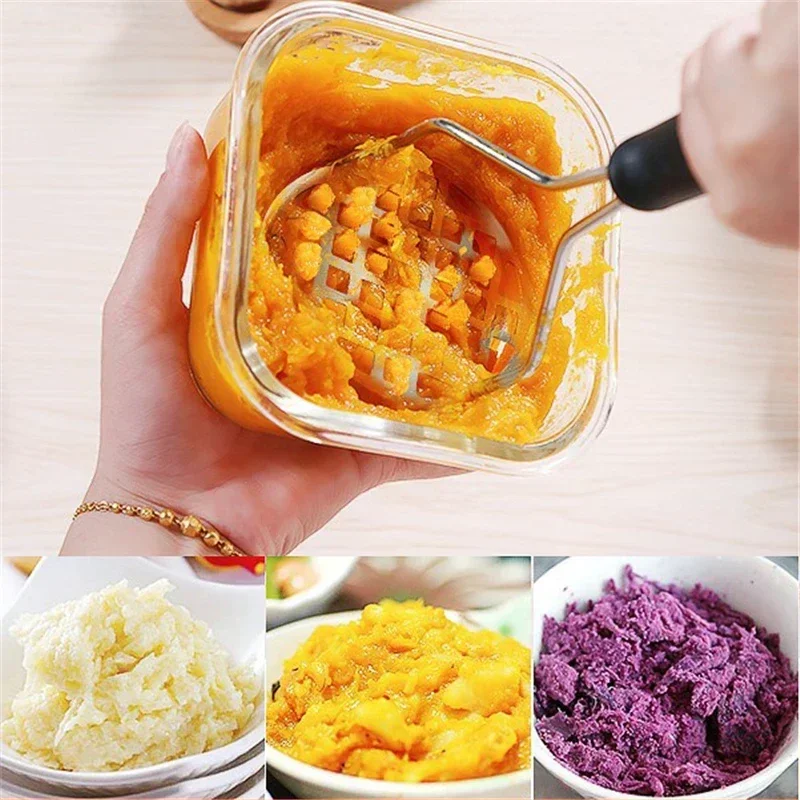 Stainless Steel Potato Masher Ricer Kitchen Gadget Puree Garlic Presser Vegetable Fruit Press Maker Cooking Tools Accessories
