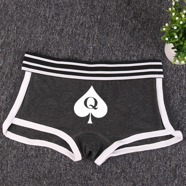 Queen of Spades QOS Funny Womens Sexy Underwear Love Heart Pink Knitting  Female High-waisted Comfortable Breathable Panties - AliExpress