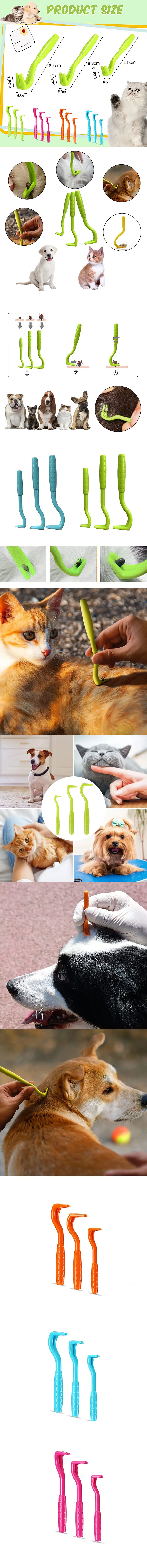 Tick Removal Tool Set For Dogs And Cats Pet Flea Hook Kit_voghion.com