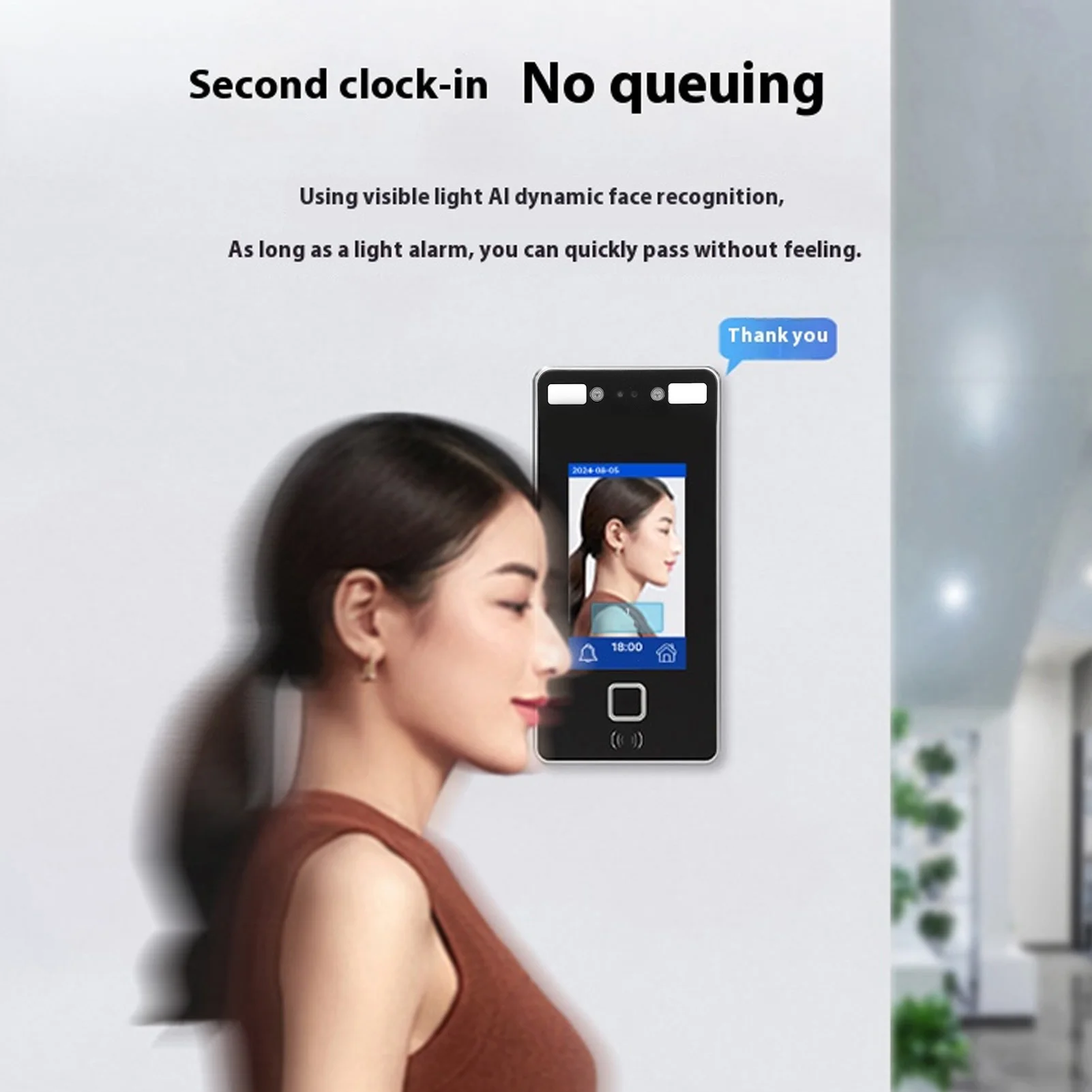Access Control Time Attendance Machine Fingerprint Time Attendance Machine Dynamic Facial Recognition for Office Factory Hotel