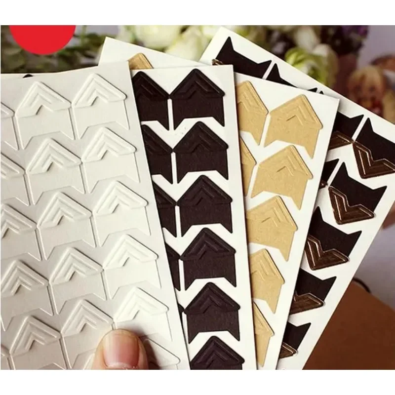 Hot 120 pcs/lot (5 sheets) DIY Vintage Corner kraft Paper Sticker Photo Albums Decor photocard binder photocard holder