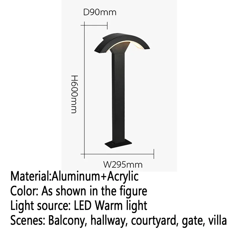 RONIN Contemporary Outdoor Lawn Lamp LED Electric Waterproof Villa Garden Courtyard District Residential Quarters Lawn Lamp ﻿