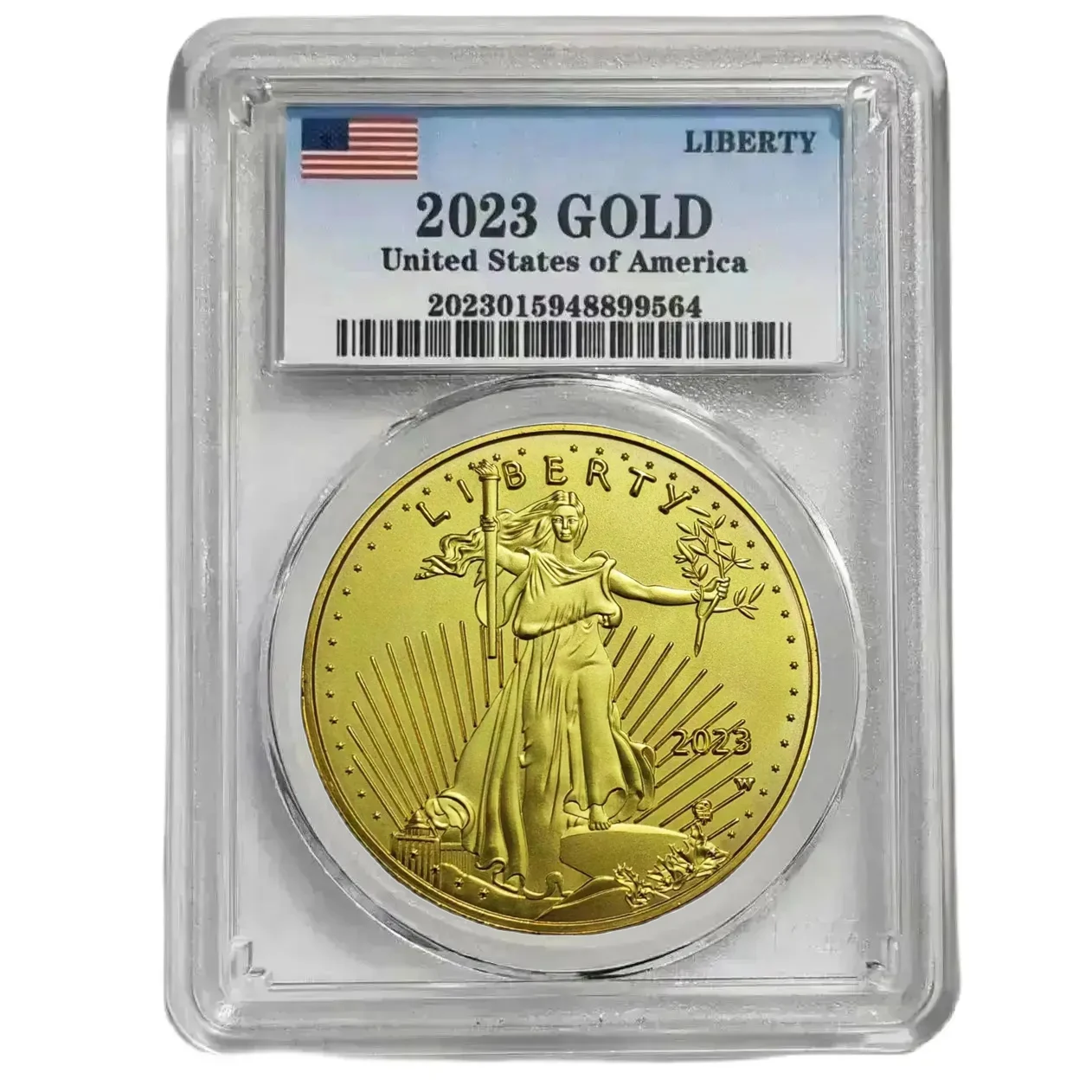 

2023 USA 1 Oz Liberty Eagle Gold Coin Plated Copy Coins Sealed in Box,High Quality Collection Challenge Coins