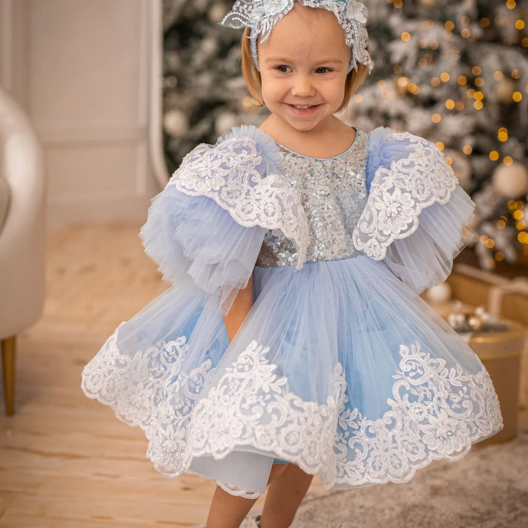 

Желтое и синее Тюлевое детское платье с цветочным рисунком для девочек, женское строгое платье с дополнительной пышной юбкой-пачкой и оборками на заказ для свадьбы, ребенка