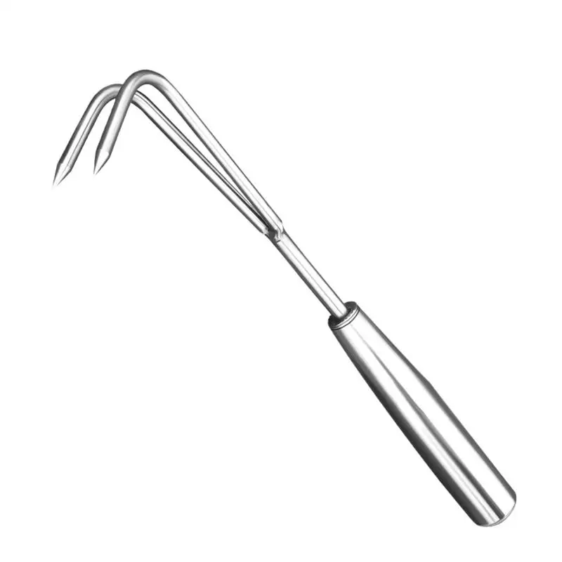 Hand Rake Tiller Tool Yard Handheld Thatch Remover Rake Stainless Steel Ergonomic Handle Manual Garden Weeding Tool