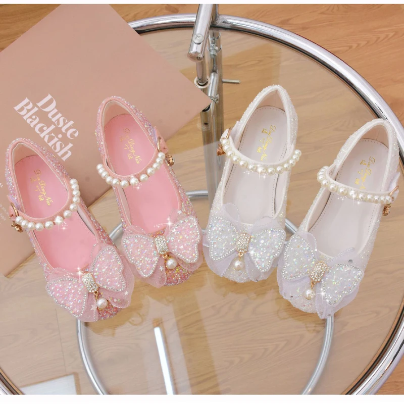 بريق الفتيات فستان حذاء مع حفل زفاف أحذية الترتر ا...