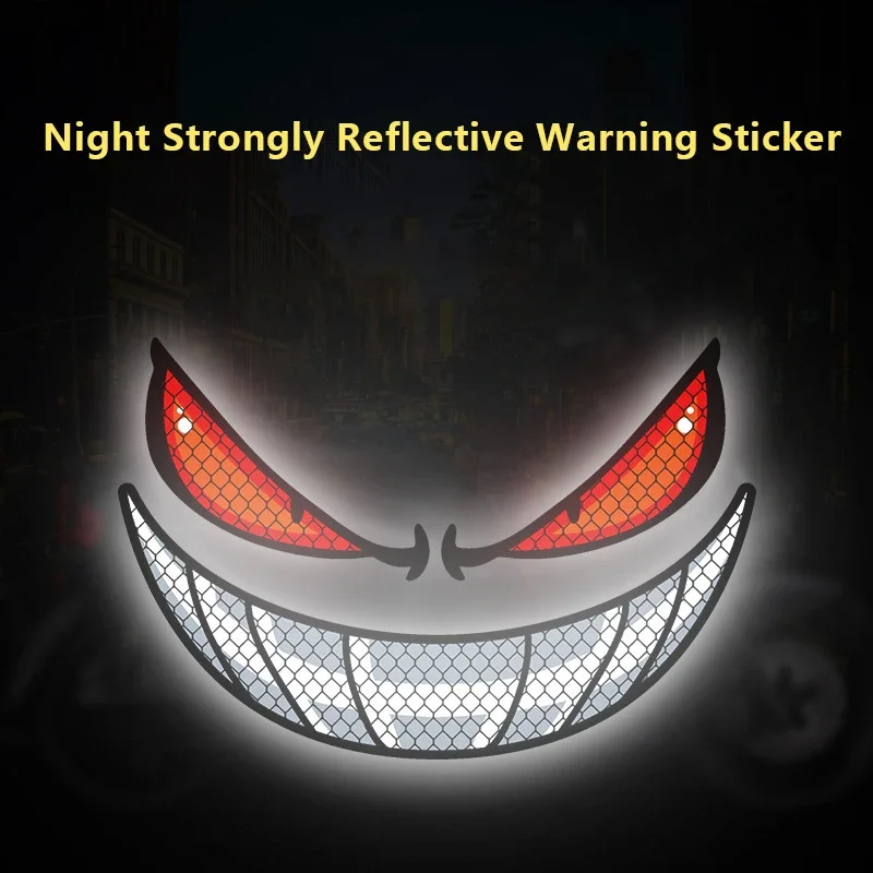Pegatinas reflectantes de advertencia de seguridad para motocicleta, pegatina para coche, casco de motocicleta, pegatina creativa personalizada para vehículo