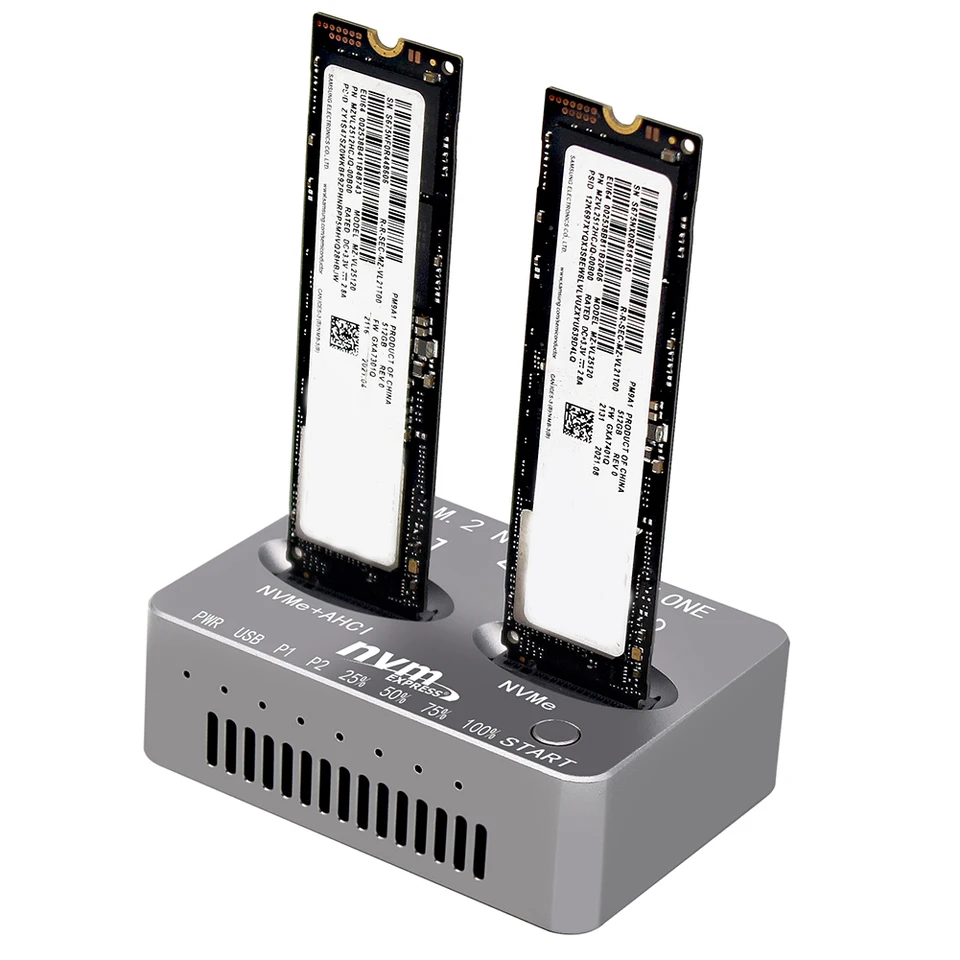 Dual Bay M2 NVME SSD Clone Docking Station
