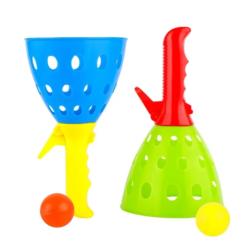 

1PCFamily Parent-child Interaction Ball Double Catcher Throwing Toy Catapult Throwing Butt Bouncy Ball Docking Balls Kids Toys