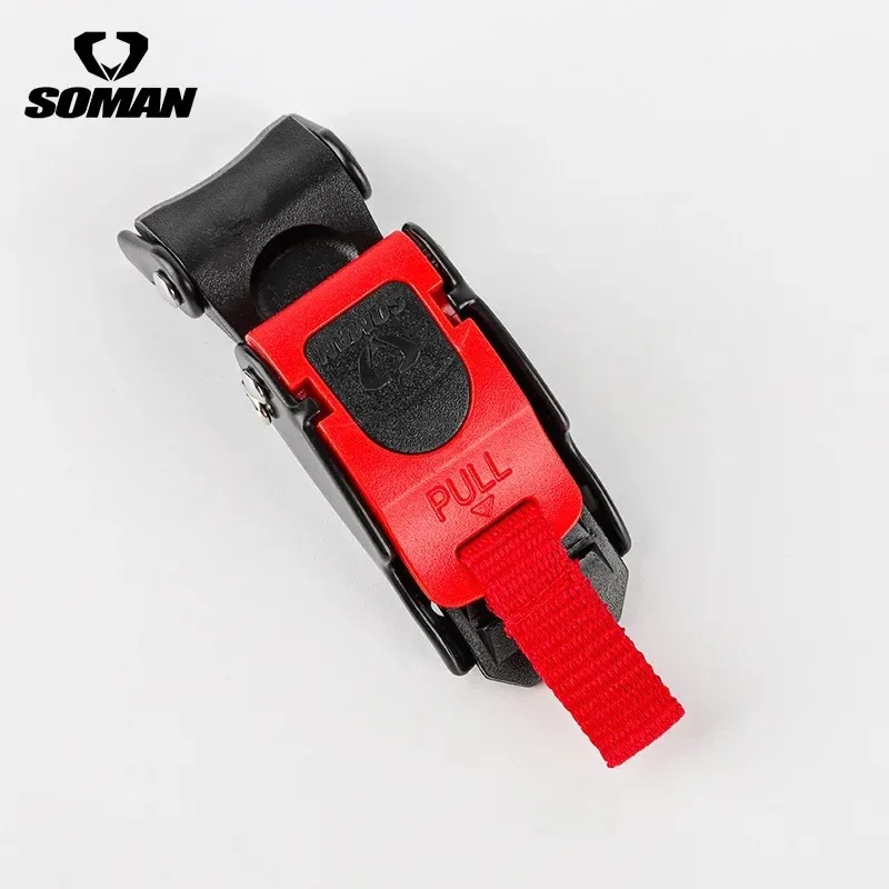 Hebilla De Cierre Rápido Para Casco De Moto - Clip De Liberación Rápida, PC Resistente, Negro/Naranja