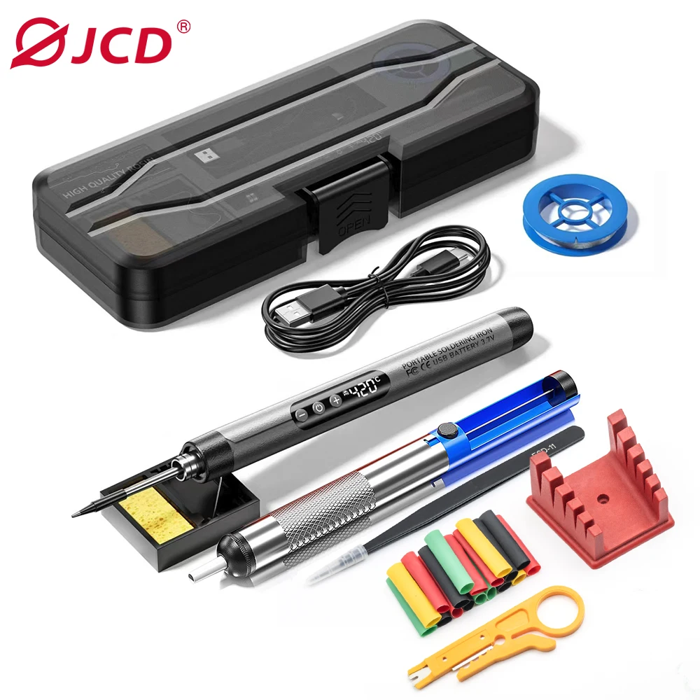 USB electric soldering iron kit 8W 5V Type-C interface wireless soldering iron adjustable temperature household DIY welding tool