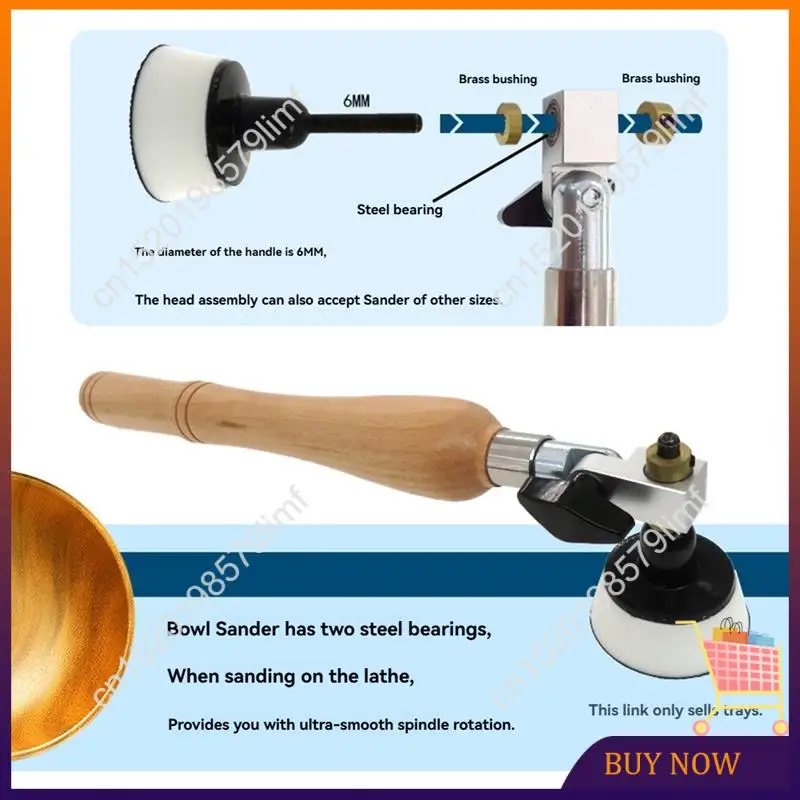 MSOR-2 Inch Bowl Sander  Foam Hook & Loop Sanding Pad Long Hardwood Handle Sanding Tool For Woodworking