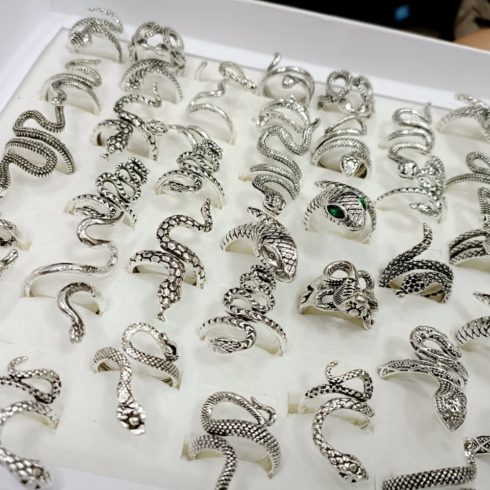 Wholesale 50Pcs  Fashion Snake Metal Alloy Rings 3