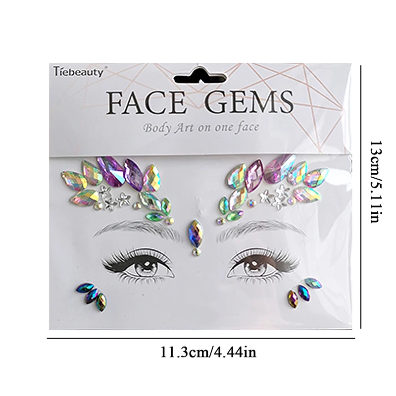 3D Face Gems Jewels Sticker Shiny Face Decoration Rhinestones Sticker  Festival Body Art Decoration Diamond Music Festival Tattoo - AliExpress