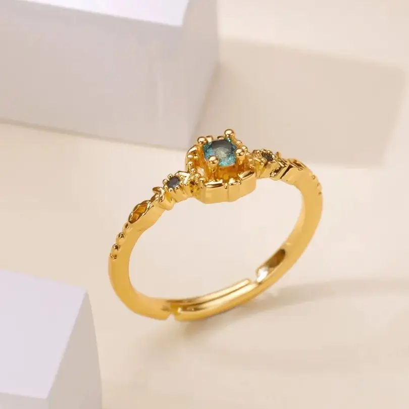 Zircon Rings For Women Gold Stainless Steel